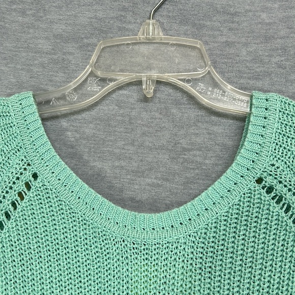 TIMING Mint Green Long Sleeve Scoop Neck Full Zipper Back with Hi Lo Hem Sweater - Picture 4 of 16